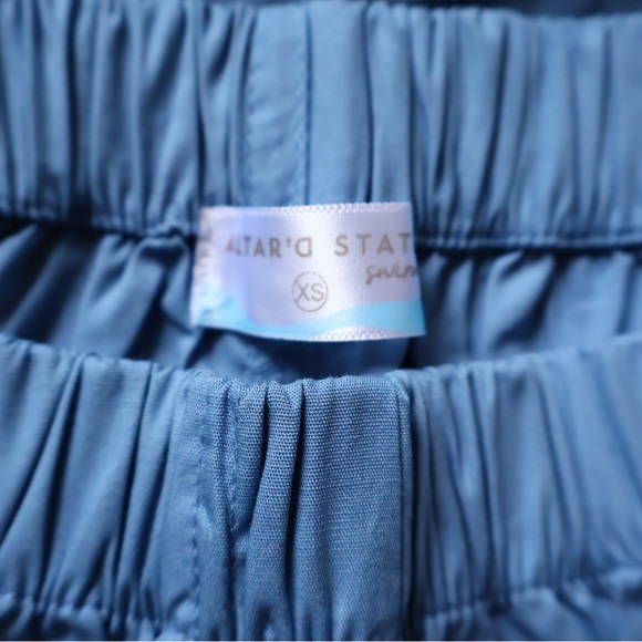 NWT Altar'd State Swim High Waisted Blue Cotton Shorts Extra Small XS - Picture 6 of 6